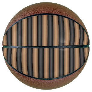 Ballon De Basket Rayures marron toasté stylées modernes avec profon