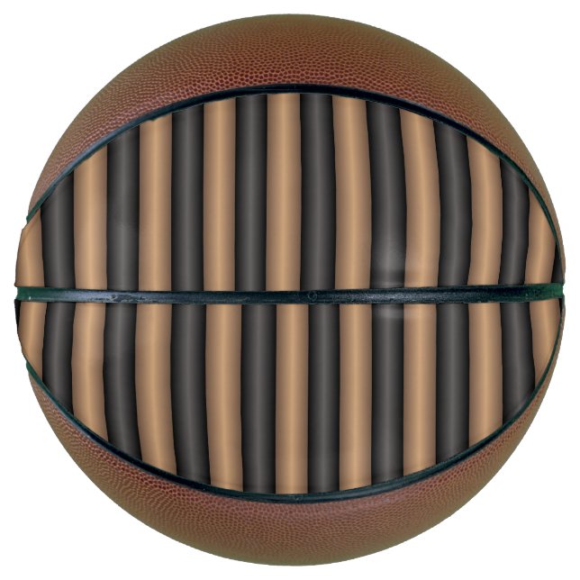 Ballon De Basket Rayures marron toasté stylées modernes avec profon (Devant)