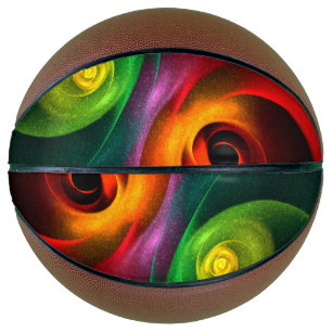 Ballon De Basket Red Green Yin Yang Moderne Motif d'art Abstrait #2