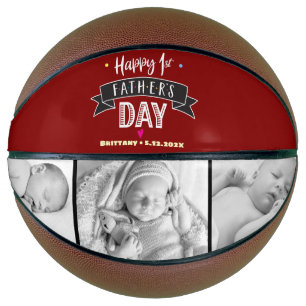 Ballon De Basket Red Happy 1st Père Day 3 Photo Tirage