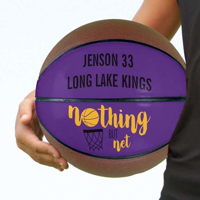 Ballon De Basket Rien d'autre que Net Purple et Gold Personnalisé (Créateur téléchargé)