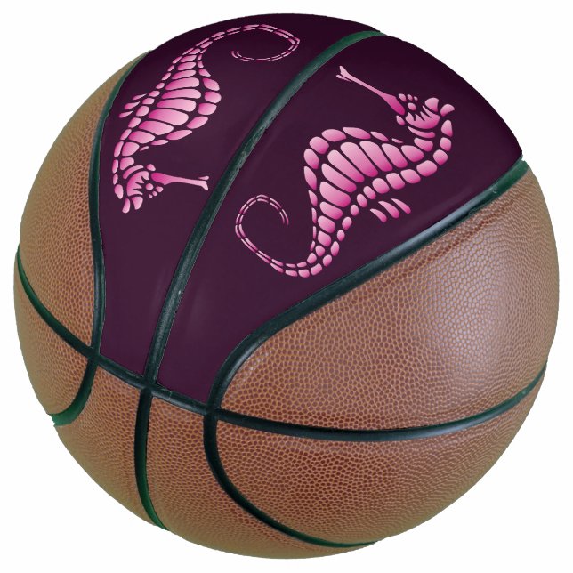 Ballon De Basket Rose de Seahorse (Incliné)