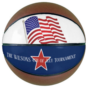 Ballon De Basket Rouge blanc et bleu/États-Unis Drapeau/4 juillet