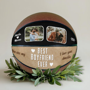 Ballon De Basket Rustique meilleur petit ami Jamais Coeur 2 Photos
