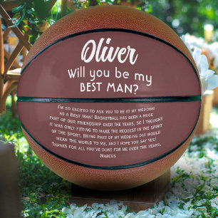 Ballon De Basket Seras-tu mon témoin Nom et Texte personnalisés