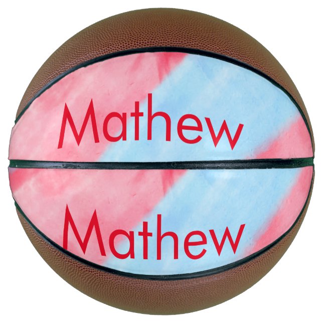 Ballon De Basket simple initial letter mongram add your name red b (Devant)