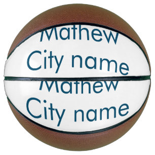 Ballon De Basket simple lettre initiale monogramme ajouter votre no