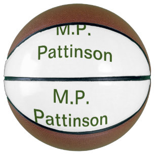 Ballon De Basket Simple minimal vert ajoutez votre texte nom photo 