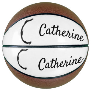 Ballon De Basket Simple minimum de monogramme noir lettre C ajouter
