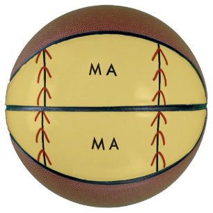 Ballon De Basket Simple monogramme ajouter votre nom lettre man min