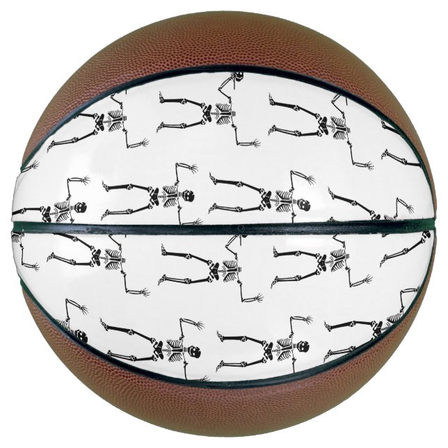 Ballon De Basket Skeletons D'Halloween, Baguette Ou Traite, Boo (Devant)