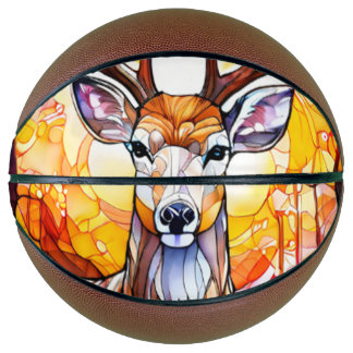 Ballon De Basket Stained Glass Deer