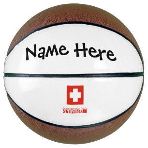 Ballon De Basket Suisse et drapeau suisse personnalisés
