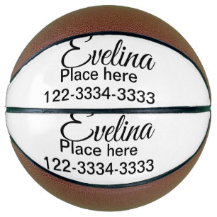Ballon De Basket Texte simple minimal ajoutez votre nom lieu ville 