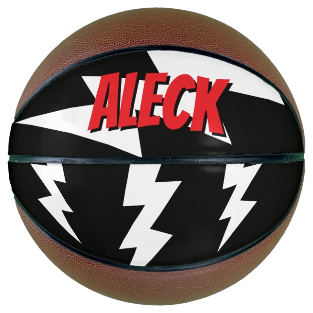 Ballon De Basket Thunderbolt lightning flash strikes personalized (Devant)