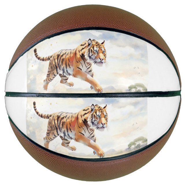 Ballon De Basket Tigre en action (Devant)