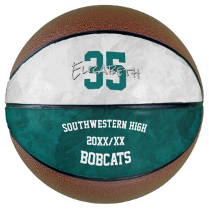 Ballon De Basket Turquoise blanc de l'équipe couleurs sport