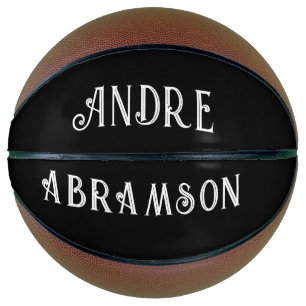 Ballon De Basket Type blanc personnalisé sur noir