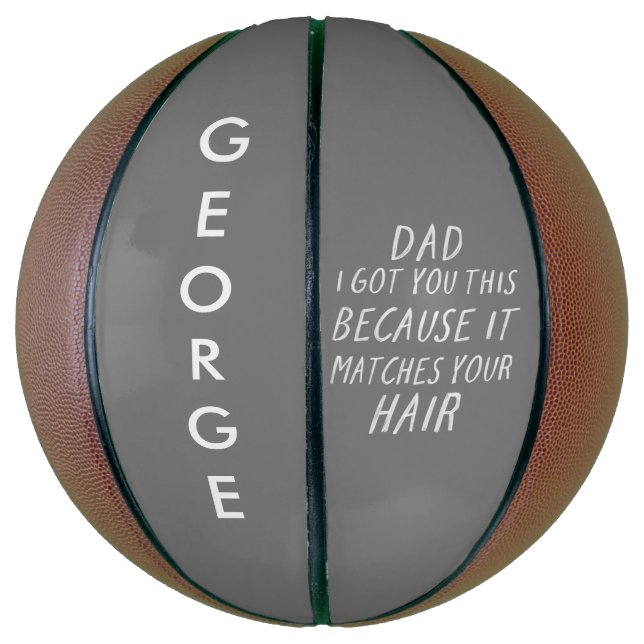 Ballon De Basket Typographie moderne drôle papa gris cheveux fête d (Vertical)