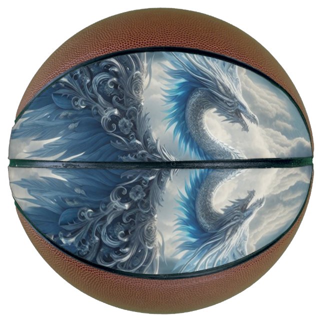 Ballon De Basket Un dragon superbe entouré de nuages (Devant)
