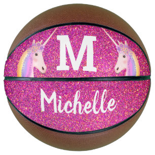Ballon De Basket Unicorn rose Faux Parties scintillant Filles perso