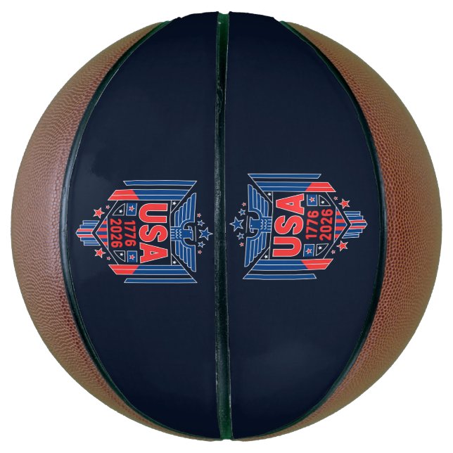 BALLON DE BASKET USA 1776-2026 (Vertical)