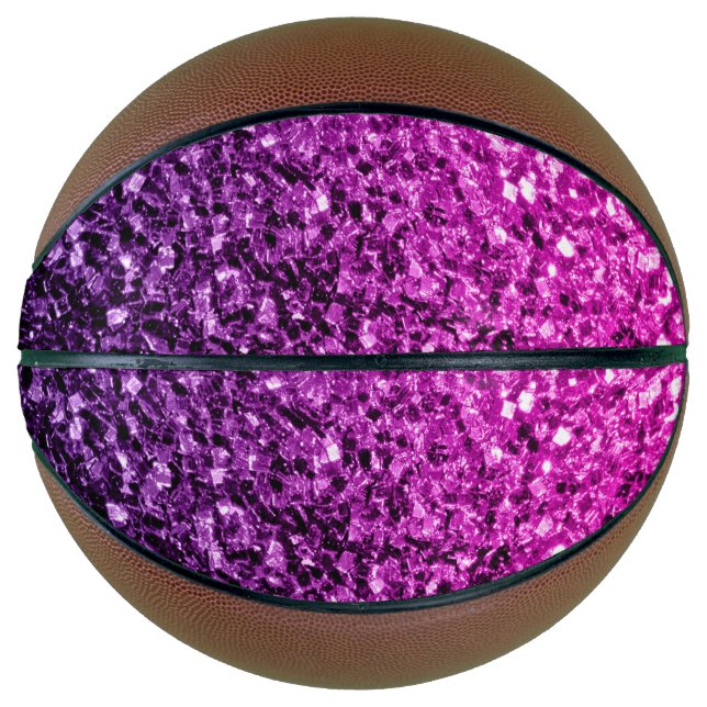 Ballon De Basket Violet rose ombre faux parties scintillant scintil (Devant)