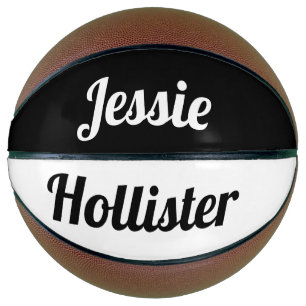 Ballon De Basket Votre nom Noir et blanc