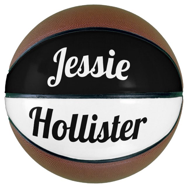 Ballon De Basket Votre nom | Noir et blanc (Devant)
