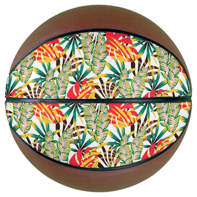 Ballon De Basket Wild Tropical Palm Leaves (Devant)
