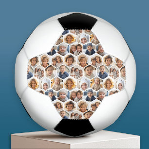 Ballon De Foot 12 Photo Collage - Hexagon honeycomb motif