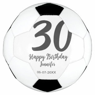 Ballon De Foot 30e anniversaire ajouter nom date année noir modèl