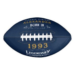 Ballon De Foot 30th Birthday 1993 Ajouter Nom Légende Blue Gold