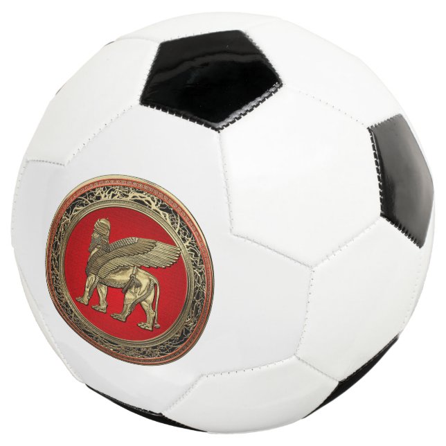 Ballon De Foot [310] Lion assyrien ailli - Lamassu d'or (3/4)