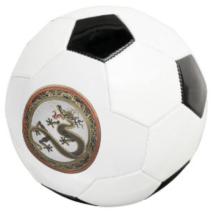 Ballon De Foot [400] Dragon oriental sacré noir et or