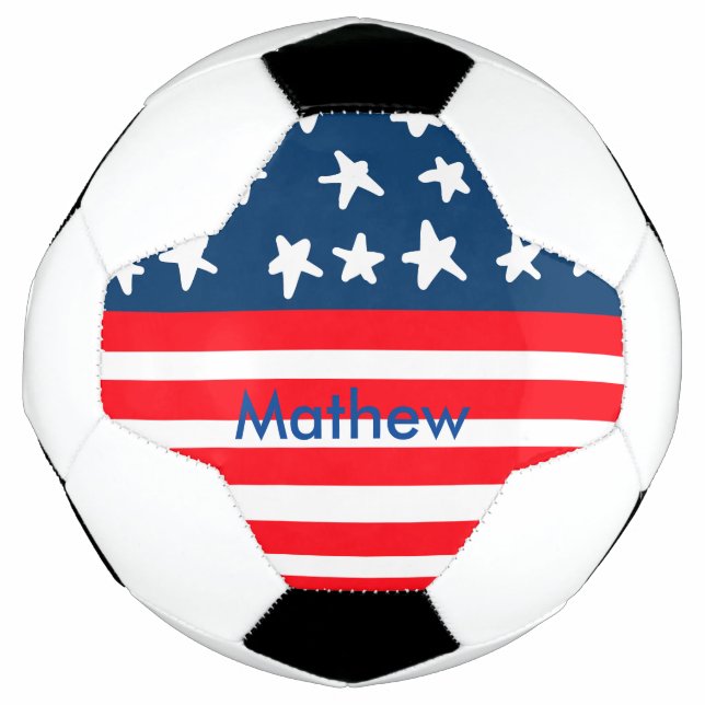 Ballon De Foot 4 juillet jour de l'indépendance ajouter nom texte (Devant)
