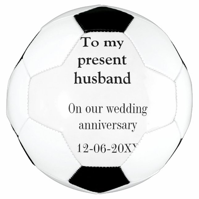 Ballon De Foot À mon mari mariage anniversaire ajouter nom date m (Devant)