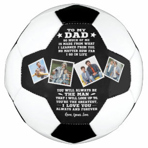 Ballon De Foot À Mon Père Je T'Aime Personnalisé 4 Photo Collage