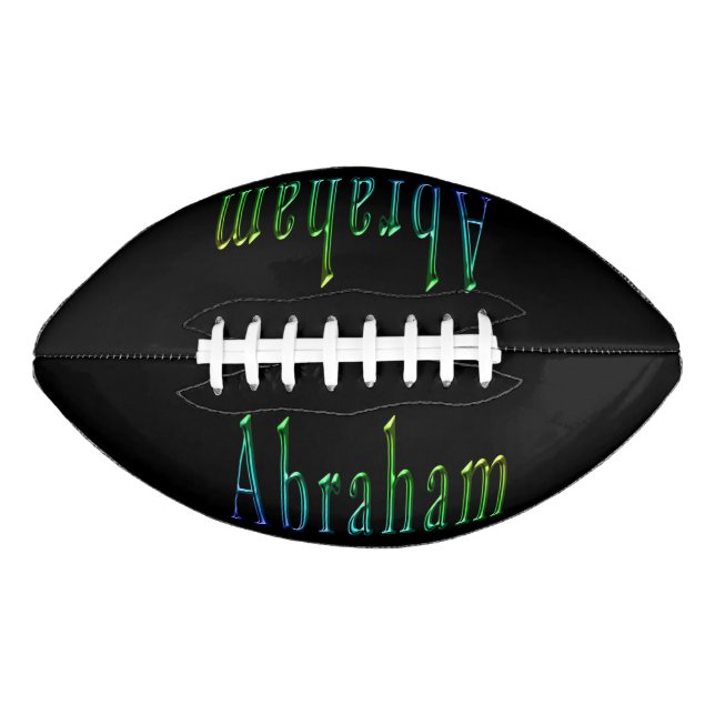 Ballon De Foot Abraham Nom En Bleu Vert Et Jaune, (Devant)