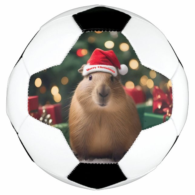 Ballon De Foot Adorable Noël Capybara, (Devant)