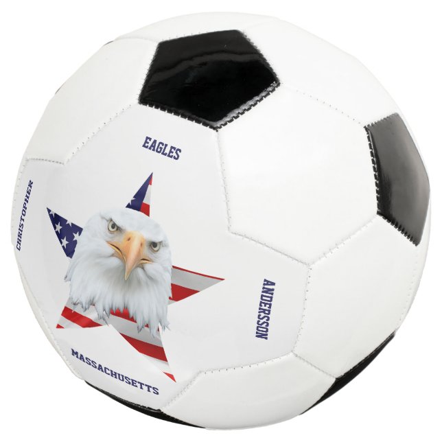 Ballon De Foot Aigle à tête blanche, Drapeau américain, Étoile (3/4)