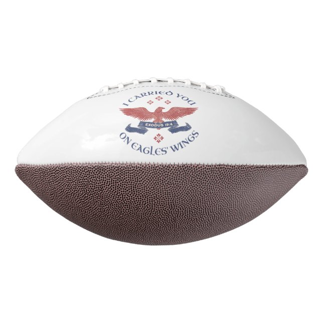 Ballon De Foot Ailes d'aigle Écriture Exode 19:4 Rouge/Bleu (Tourné à 270°)