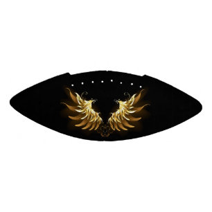 Ballon De Foot Ailes d'Ange d'or sur arrière - plan noir