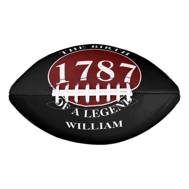 Ballon De Foot Ajouter Nom Et Année Anniversaire Noir (Devant)