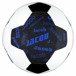Ballon De Foot Ajouter un nom ou un mot Bleu et noir