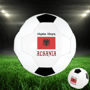 Ballon De Foot Albanie et drapeau albanais avec votre nom