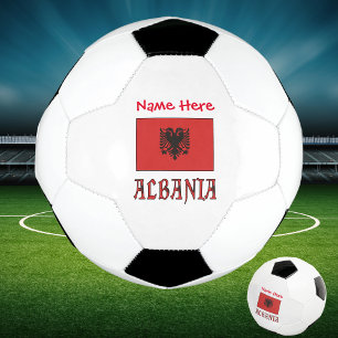 Ballon De Foot Albanie et drapeau albanais Personnalisation rouge
