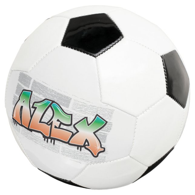 Ballon De Foot ALEX Votre nom Graffiti Brick Wall Paint Splatter (3/4)
