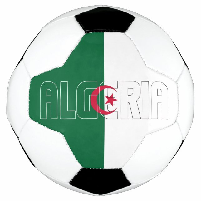 Ballon De Foot Algérie Drapeau Vert Blanc Rouge Croissant Patriot (Devant)