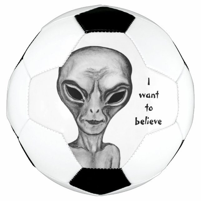 Ballon De Foot Alien gris, je veux croire (Devant)